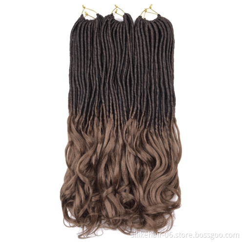 22 Inch Straight Goddess Locs with Curly Ends for Black Women Synthetic Crochet Hair Braiding Goddess Faux Locs Crochet Hair
